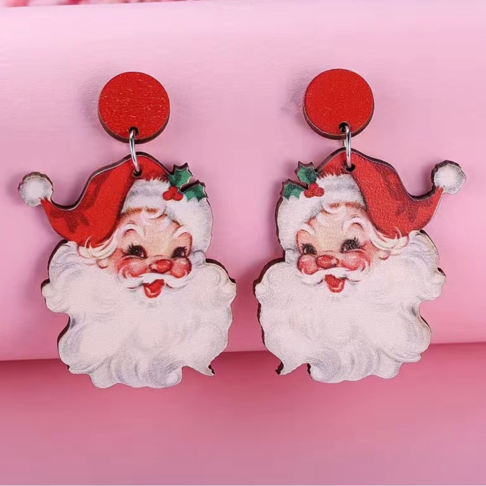 NWT Santa Christmas Earrings